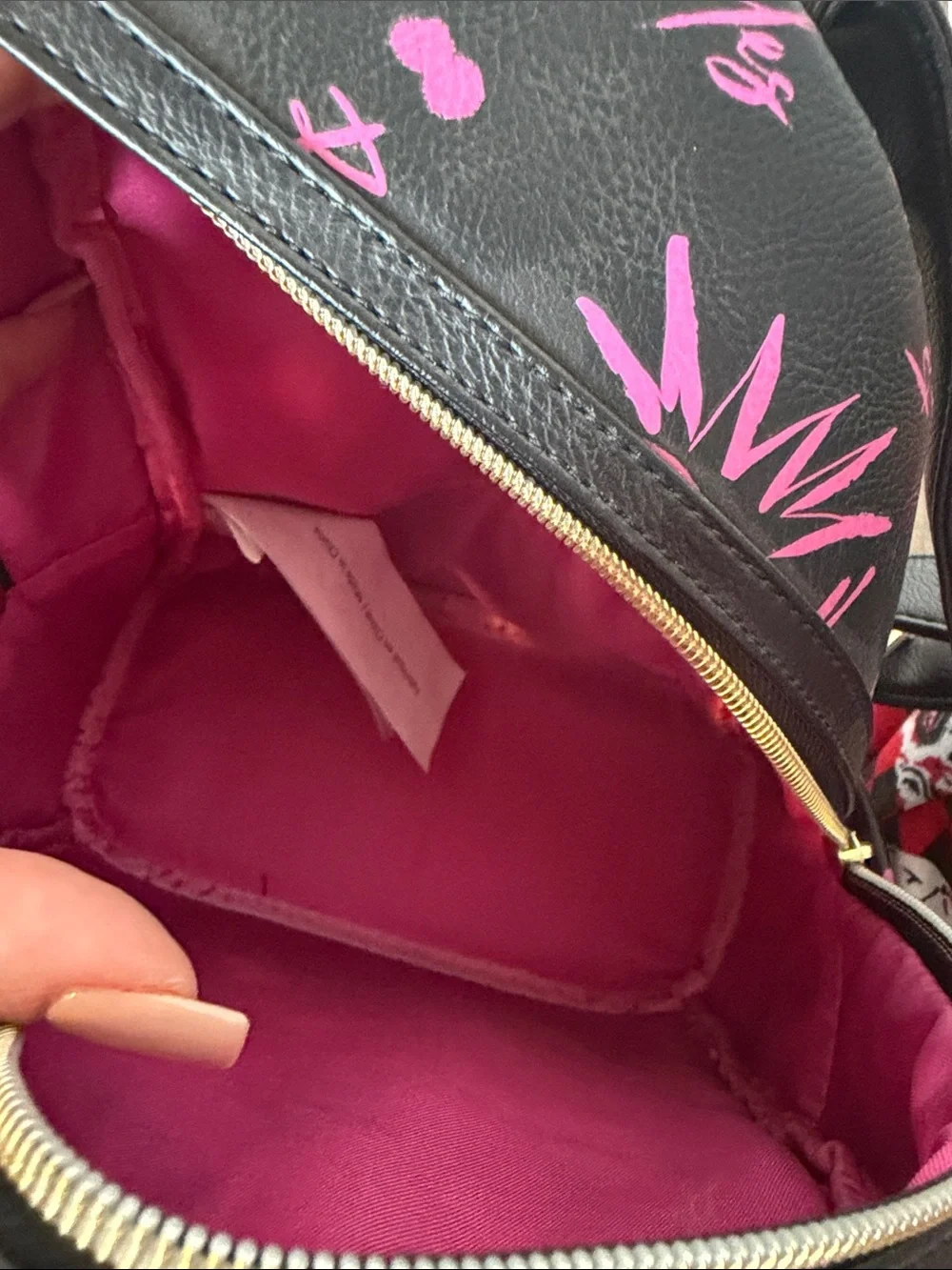 Disney Pink and Black Mini Backpack — Loungefly Style